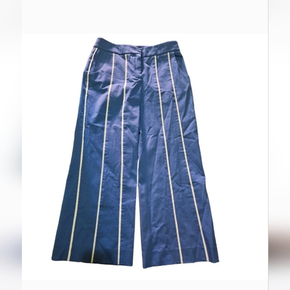 Derek Lam Striped Wide Leg  Culottes Trouser in Blue size 8 - Picture 8 of 8